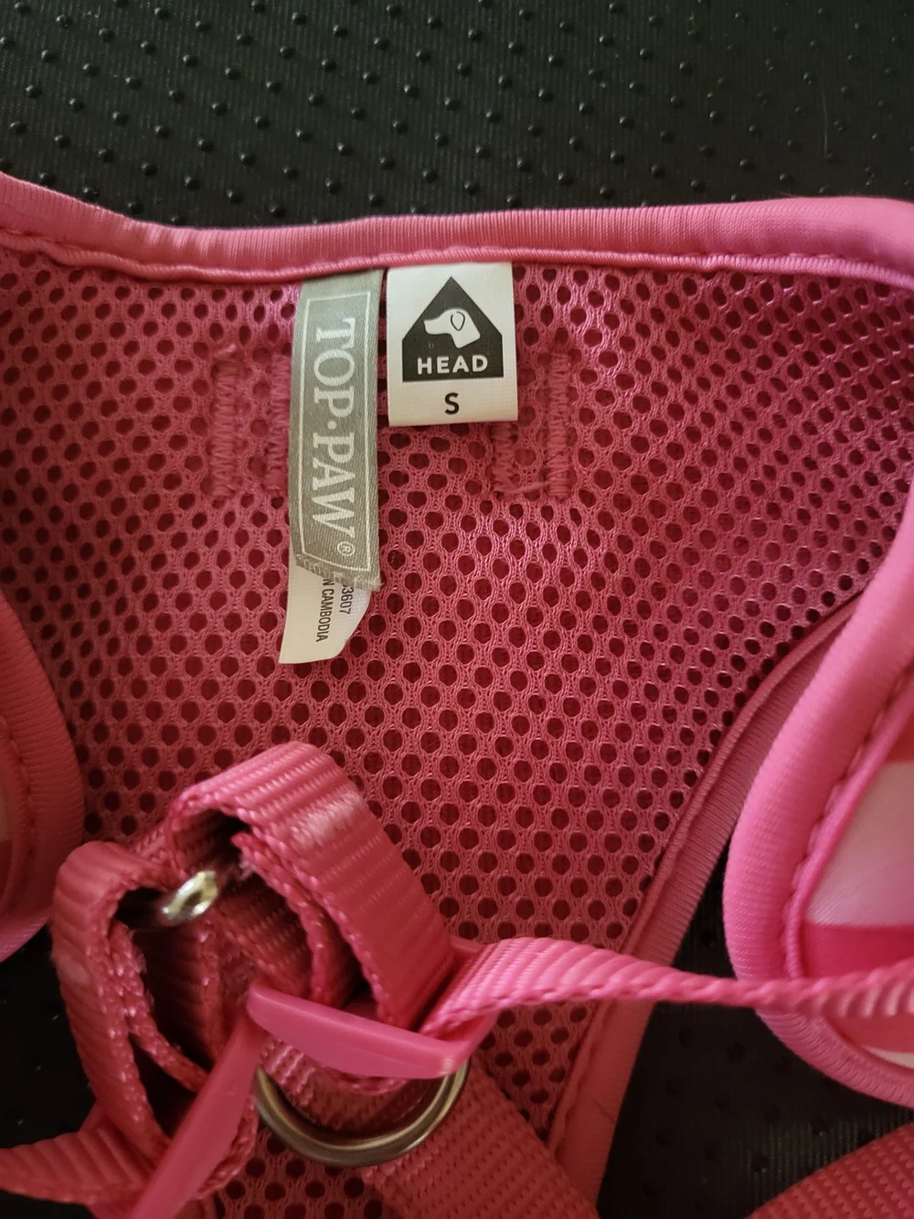 Top Paw Pink and White Checkered Dog Harness
